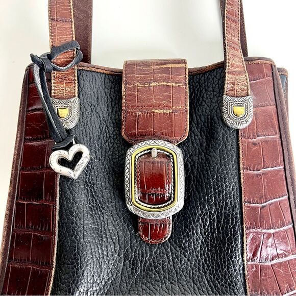 Brighton Vintage Leather Shoulder Bag with Charm - Picture 2 of 6
